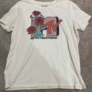 MTV Graphic Tee in Cream and Red